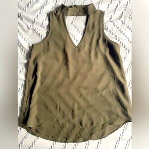 Olive Green Sleeveless Women's Top